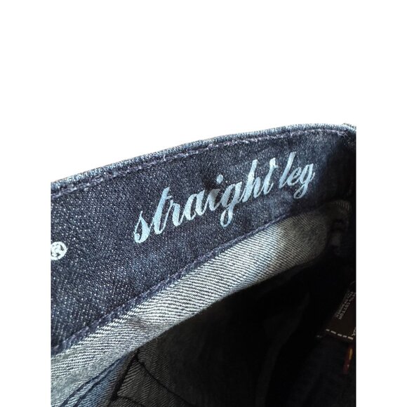 7 For All Mankind Womens Straight Leg Jeans Size 24 Medium Wash Dark Denim Cotto - Picture 3 of 9